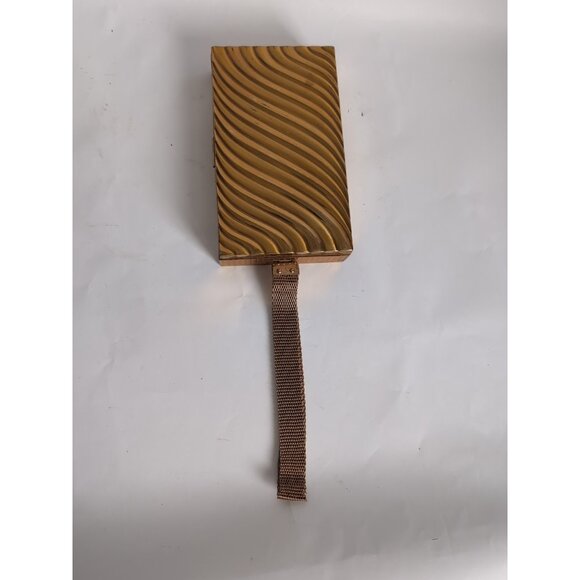 Vintage Evans Compact Purse and Cigarette Case Clutch Wristlet 1940s Gold Tone - Picture 6 of 10